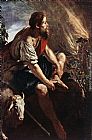Moses Paintings - Moses before the Burning Bush by Domenico Feti